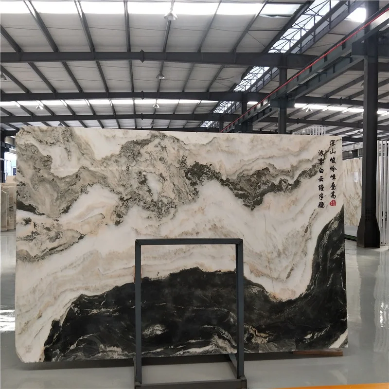 product new design landscape painting chinese white marble slab for villa hotel indoor wall background tiles decoration-5
