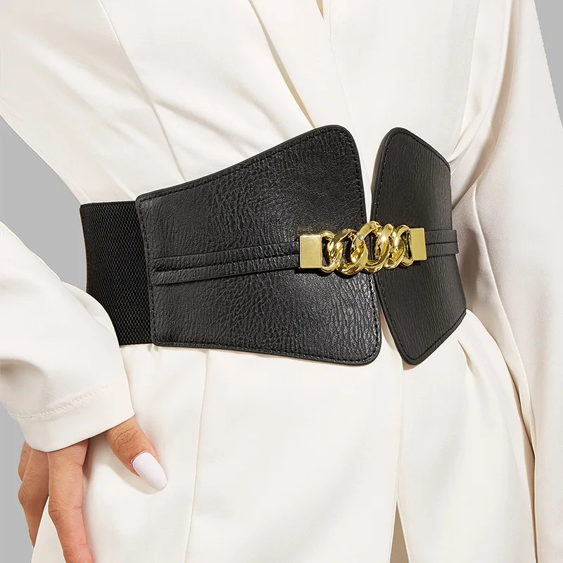 plain black elastic waist belt