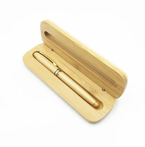 Factory Popular ECO Friendly Handmade Wooden Pen Set Customized Engraving Logo Luxury Bamboo Roller Ball Pen with Bamboo Box