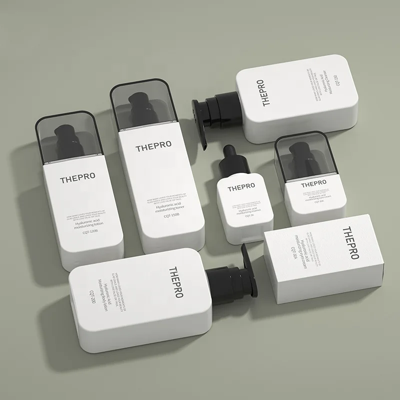 Latest Design Oval Flat Square PETG Lotion Spray Plastic Bottle with Pump Flat Cap for Skincare Cosmetic Packaging