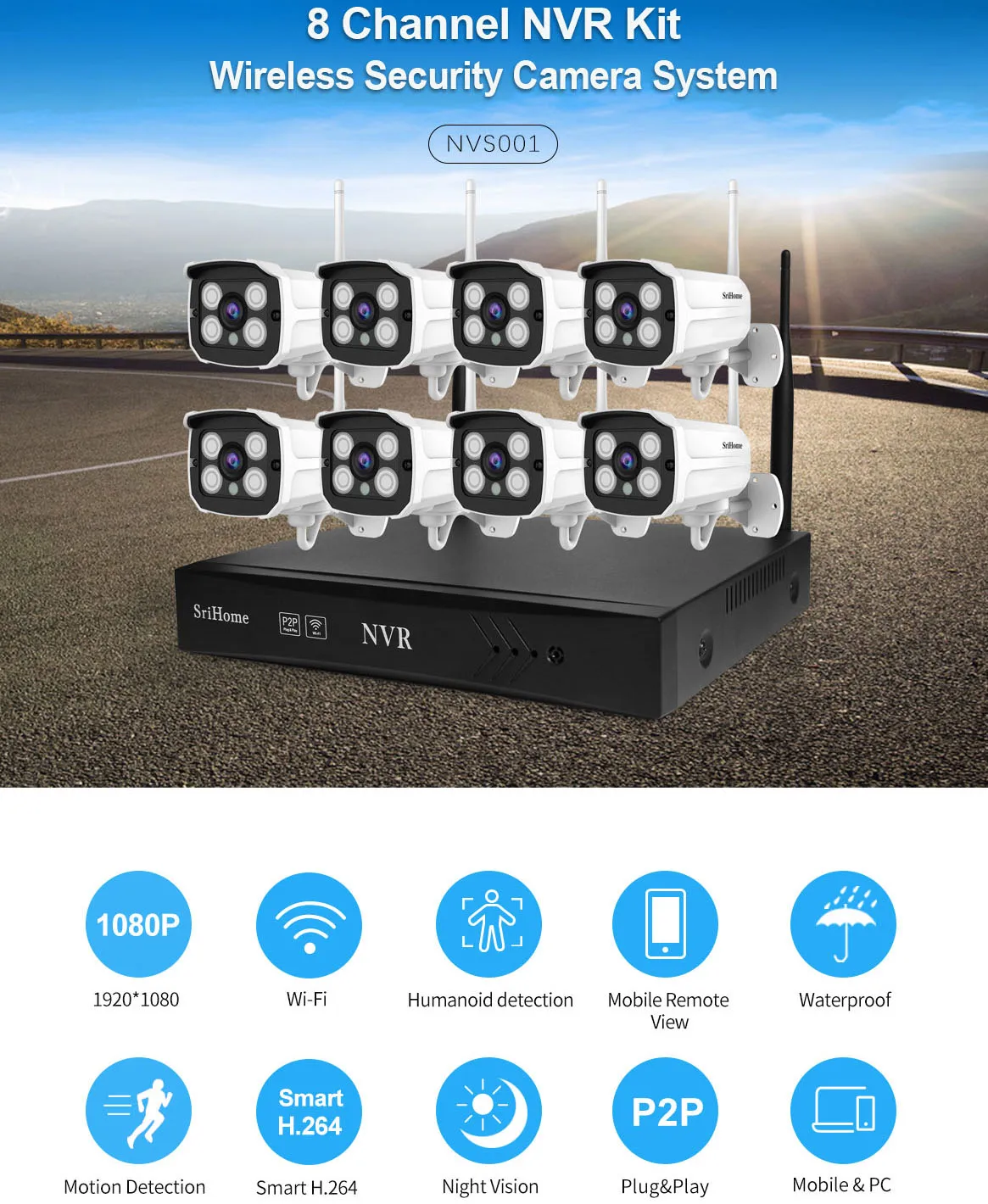 16CH WiFi POE NVR Set Video Surveillance Kit 1080P 8CH NVR H.264 Wireless Wireless NVR Kit  2.0MP CCTV Surveillance IP Camera.jpg