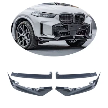 wholesale price carbon fiber  Black Front Bumper Lip for BMW X5 G05 M Sport LCI 2024 Front Chin