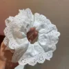 Two-layer white lace trim, 18cm