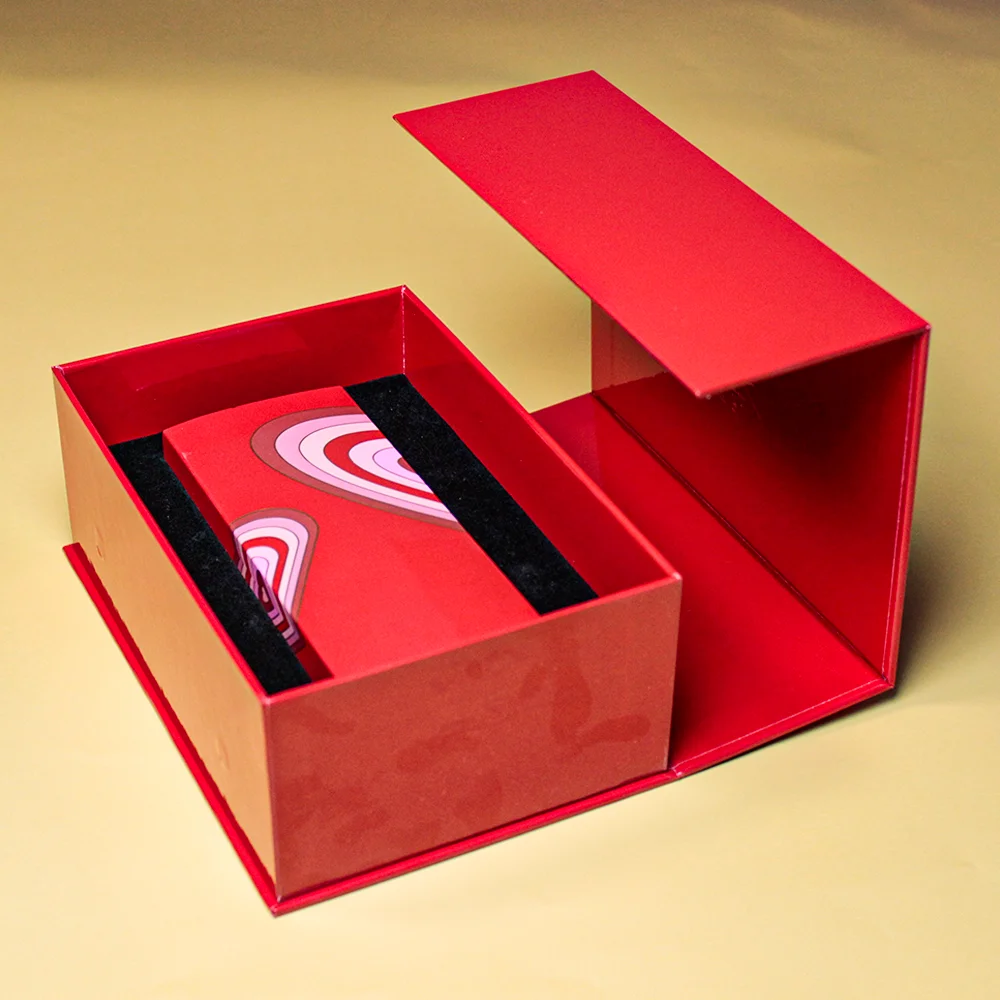 Luxury Custom logo Rigid Cardboard Bronzing Electronics Business Book Shaped Magnetic Closure Lipstick Gift Box