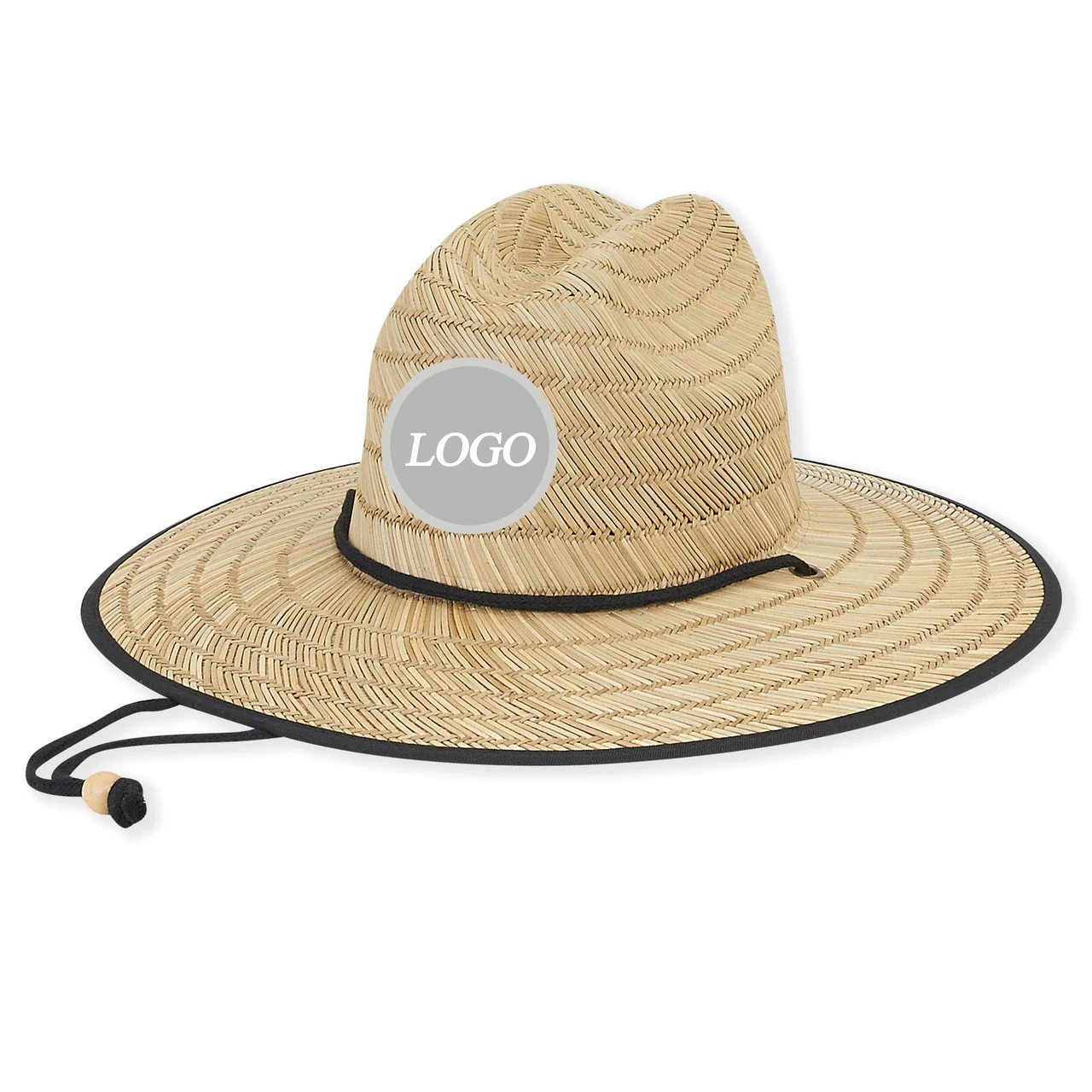 straw hat with elastic band