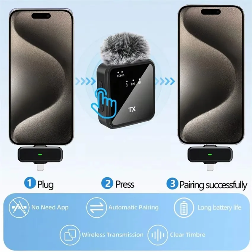 F11-2 F15 Wireless Microphone Connector 3 in 1 HandsFree Reporting Wireless Lapel Microphone for Mobile Phone Street Interview