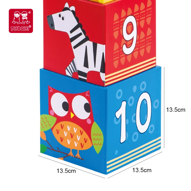 New Arrival Wooden Animal Stacking Cubes Wood Building Stack Cube Block ...