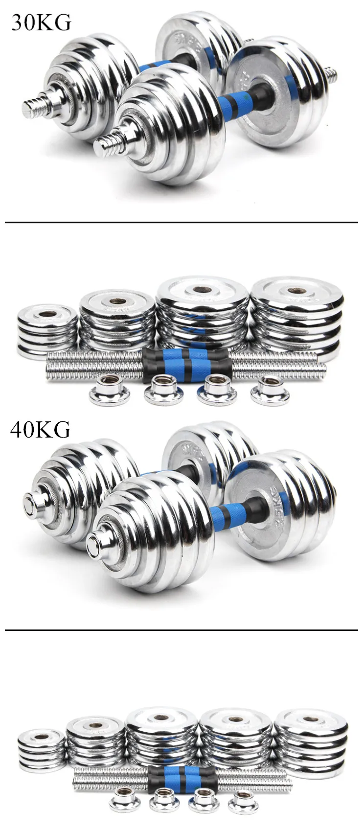 Gym Fitness Weight Lifting Dumbbell Set 50kg 80kg 100kg Barbell Set