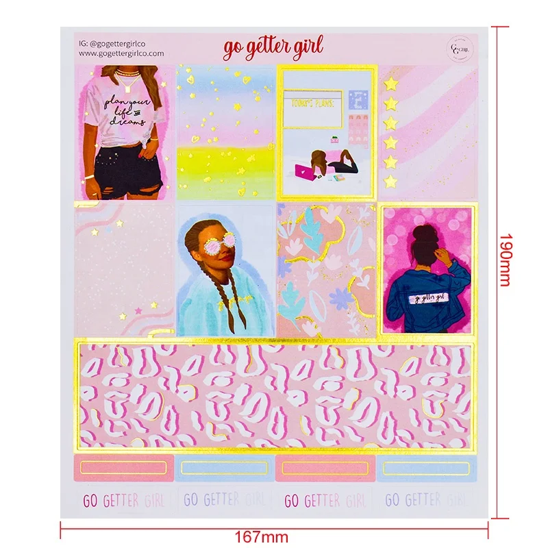 Пользовательский Печатный рекламный водонепроницаемый декоративный планировщик наклейка