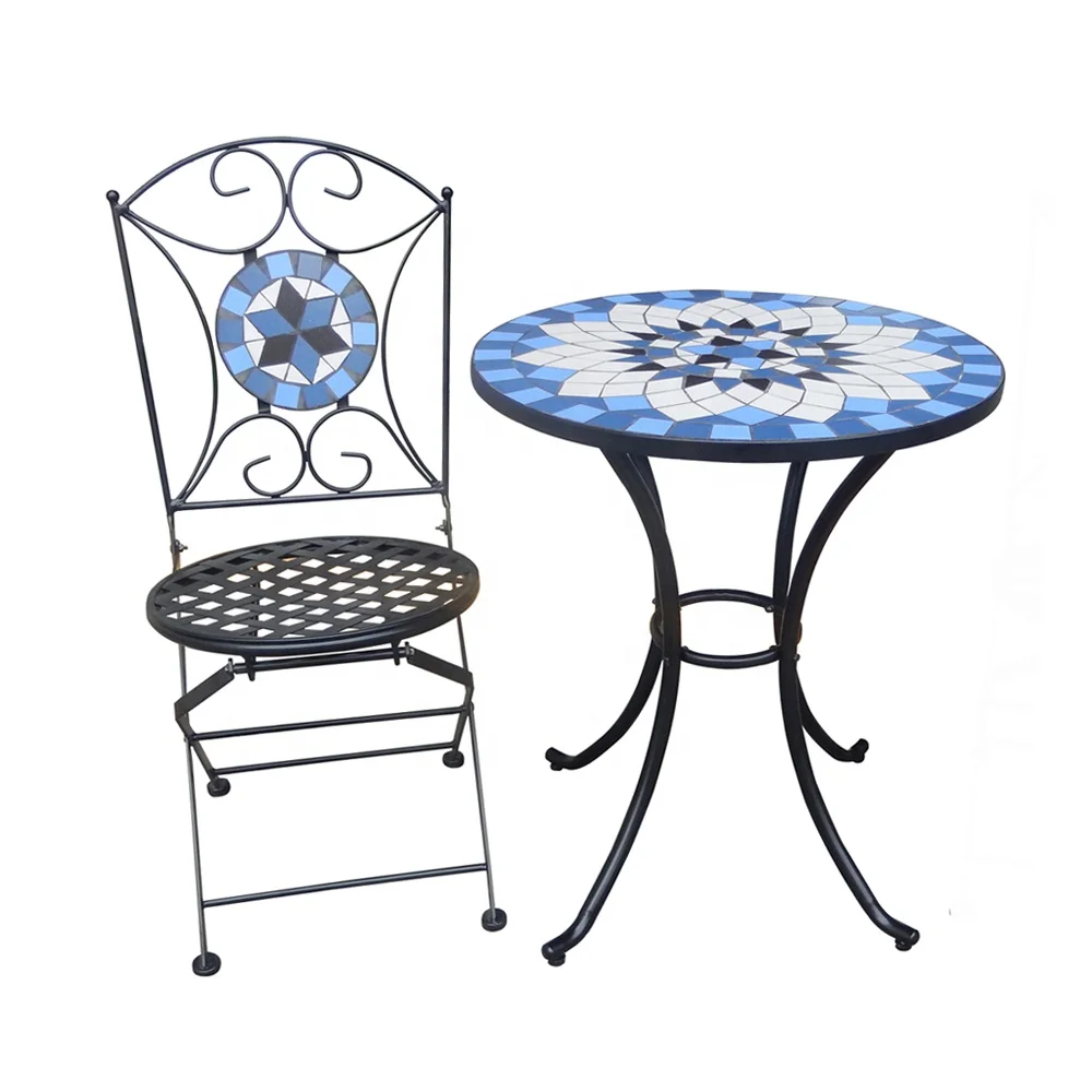 European Design 60cm Diameter Folding Table Waterproof Cushion for Garden Balcony Terrace Veranda or Courtyard Use manufacture