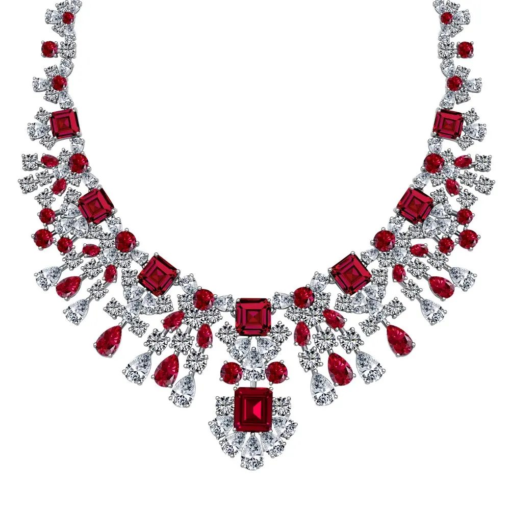 Emerald S925 Sterling Silver Custom CZ Stone Tennis Necklace