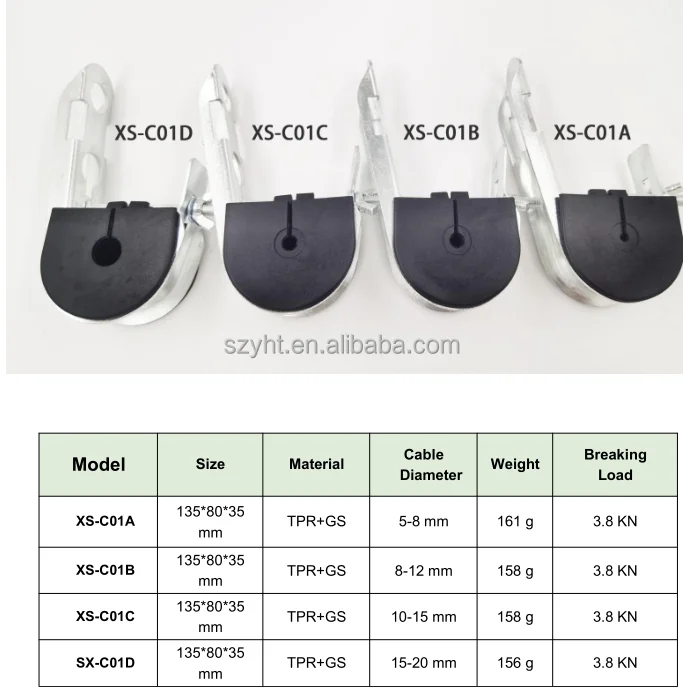 High-quality nylon material Insulation Optic Fiber Tension Clamp with a diameter of 5-8mm