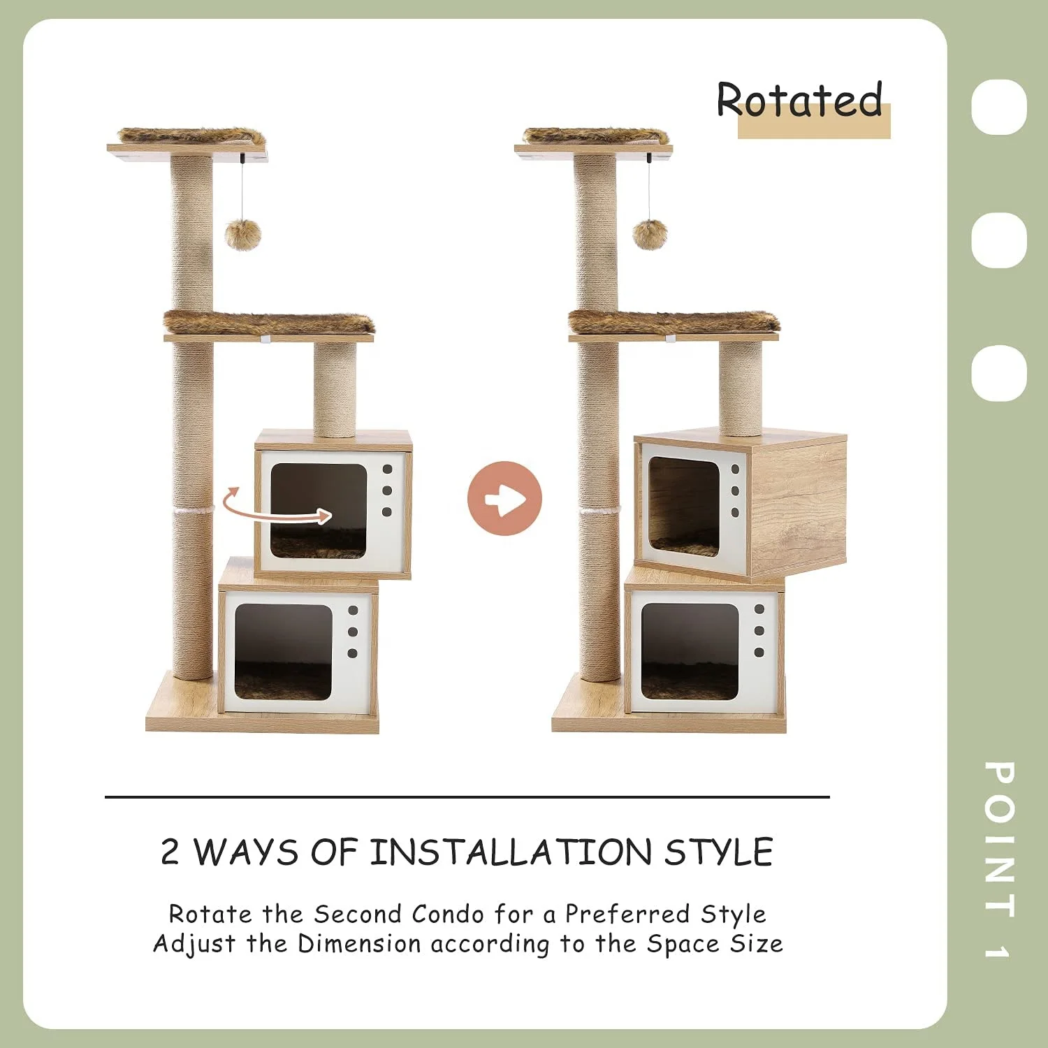 
 Wholesale Cat Tree Tower Modern Cat Condo House Cat Scratching Post  