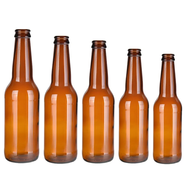 Custom 250ml 500ml 330ml Beer Bottle Brown Glass Bottle 640ml Green Beer Bottle with Cap