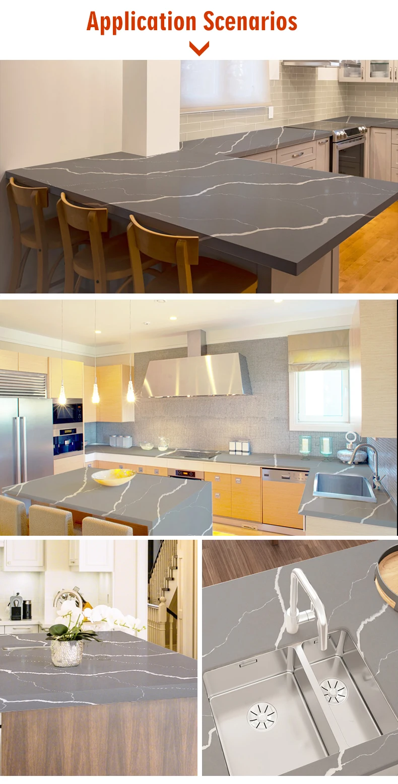 Kitchen Countertop Snow White Quartz Top Drilling Holes Sale White