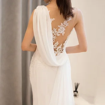S332 2022 Bride Vestido De Noiva White Backless Lace Mermaid ball gown wedding dresses