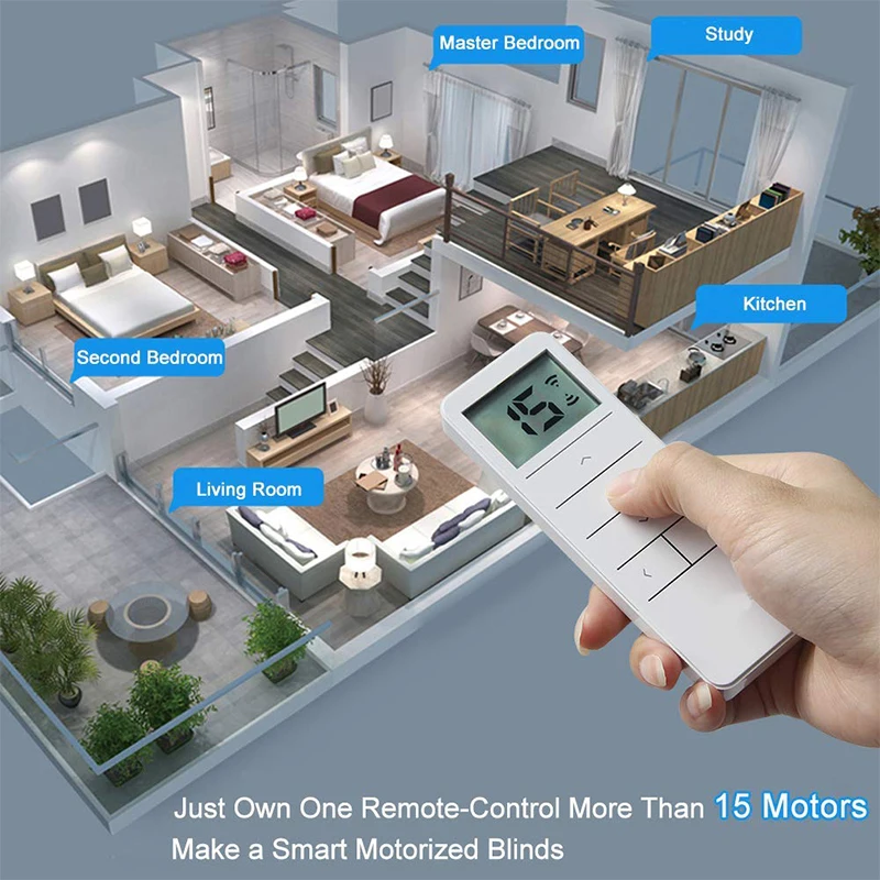 RSH Tuya Wifi Roller Shutter Motor Wireless Remote APP Voice Control Motorized Smart Blinds for Alexa Google Home