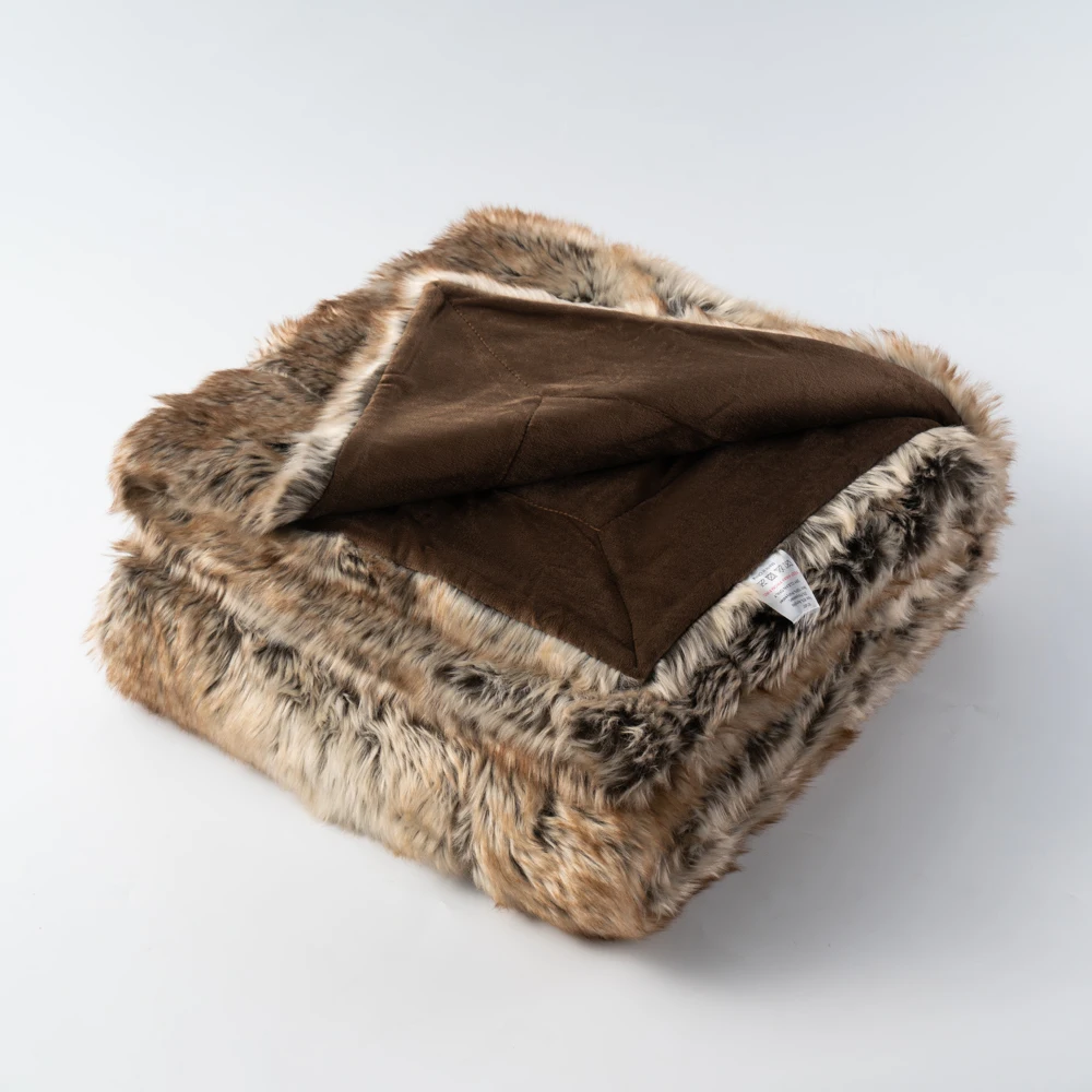 Large Waterproof Calming Plush Long Faux Fur & Velvet Dog Faux Fur