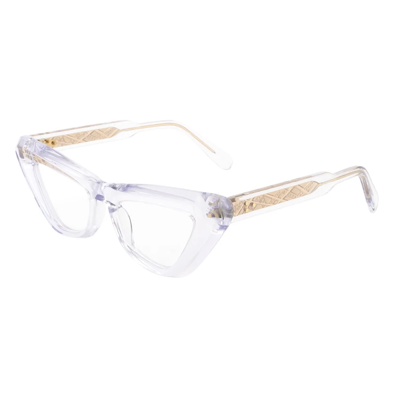 DXH-XH24014A New Unisex Fashion Custom Logo Cat Eye Thick Acetate Eyeglasses Frames for All Face with Hinge Temple Insert Pins