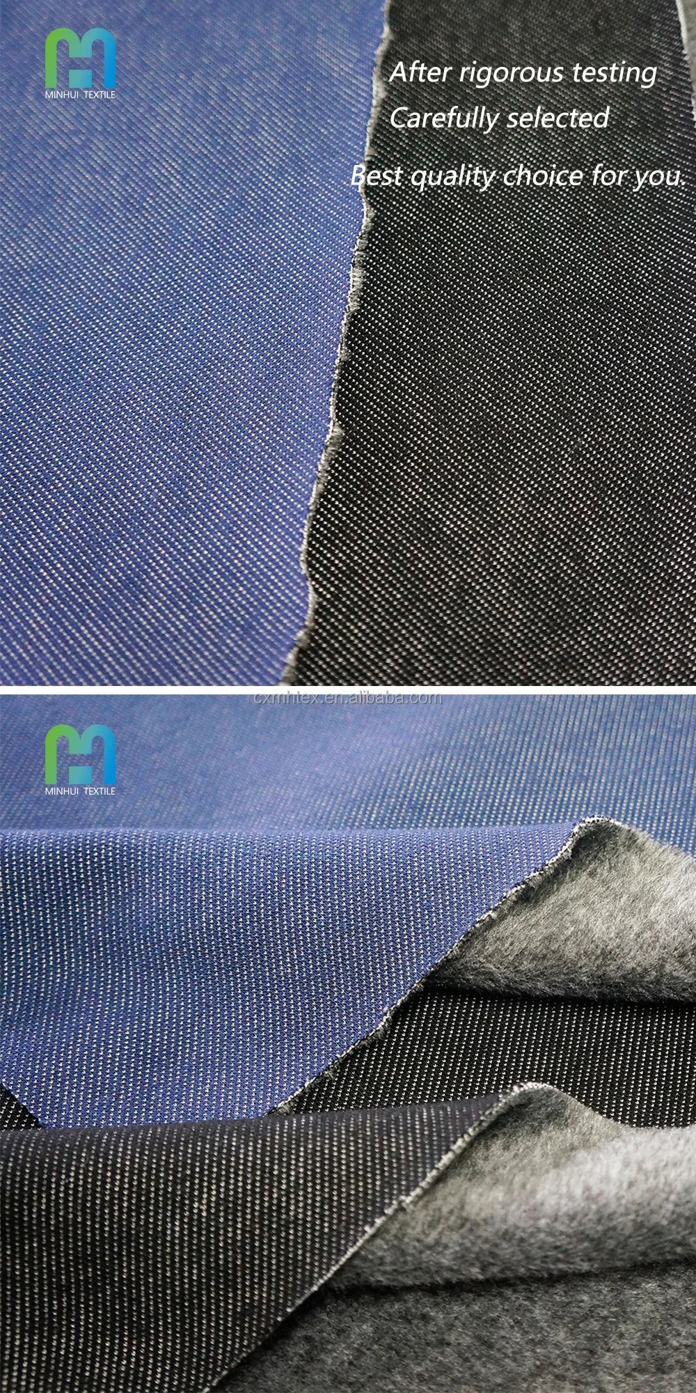 Microvelour Dig Winning Product 2024 Lateral Tensile Custom Denim Fabric Brushed Fleece ...