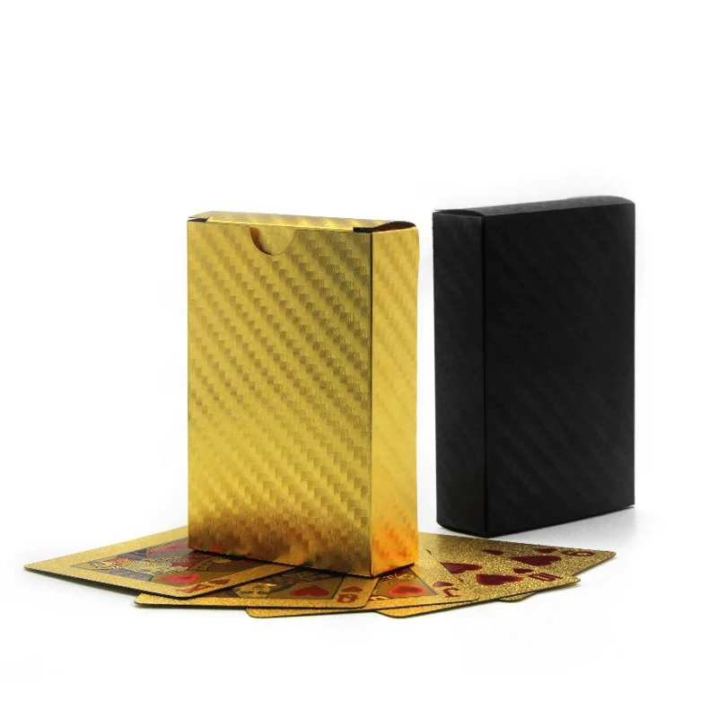 High Quality Custom Playing Cards Printing Poker Pvc Waterproof Plastic Gold Black Playing Cards in Bulk