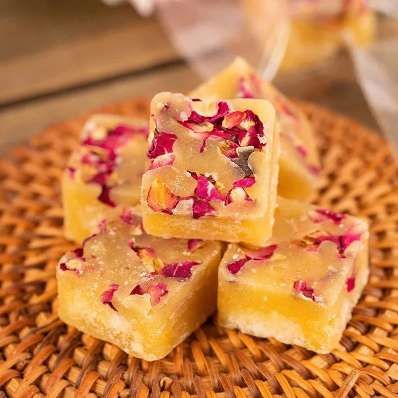Private Label Custom Flavor Handmade Flower Honey Rock Sugar Flower Tea Cube Rock Sugar Tea