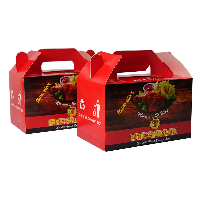 Factory Custom logo Design Burger and Fries Chicken Wing Packaging Box Take Out Korean Fried Chicken Boxes