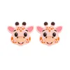 Deer head Focal bead Candy Pink SA166