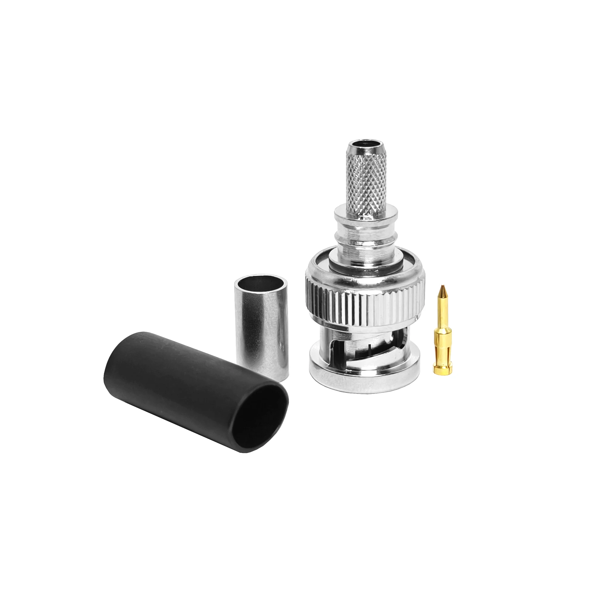 Factory BNC Male Plug Solderless Pin Crimp Type Connector for RG58 LMR195 LMR200 RG223 RG400 RG142 RG303 Cable RF Connectors