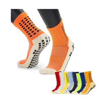 Wholesale Anti-Slip Knitted Soccer Socks Non-Slip Football Ankle Grip Stockings for Spring Season sports sock