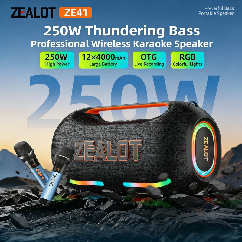 Original Zealot ZE41 ZE41M Karaoke Machine Portable Party