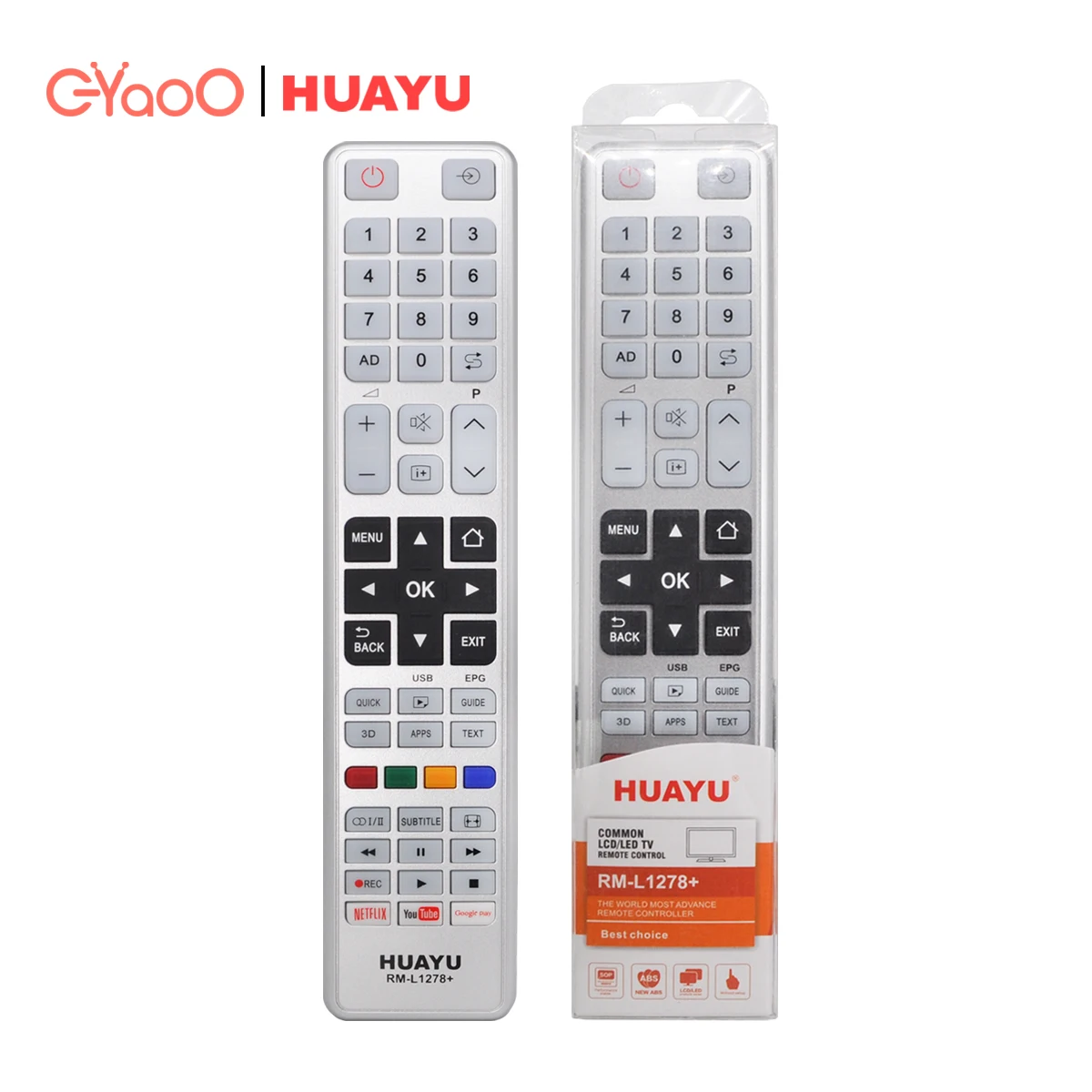 HUAYU RM-L1278 NETFLIX YOUTUBEスマートLEDLCDTVリモコン東芝用
