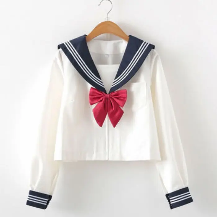 Japanese School Girls Uniform Sailor Navy Blue Pleated Skirt Anime ...