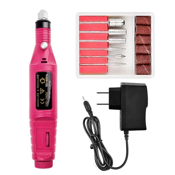 Hot Professional Portable Handheld Mini Electric Nail Drill Machine Pen Shape Plastic Gel Nail Polish Set Tools for Salon Nails