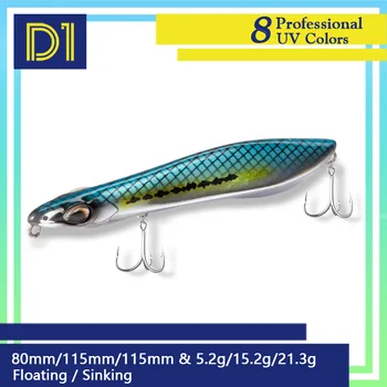 Artificial Hard Bait Fishing Pencil Lure-Topwater Sinking & Floating 115mm Without Hooks-for Bass – Popper – view 4