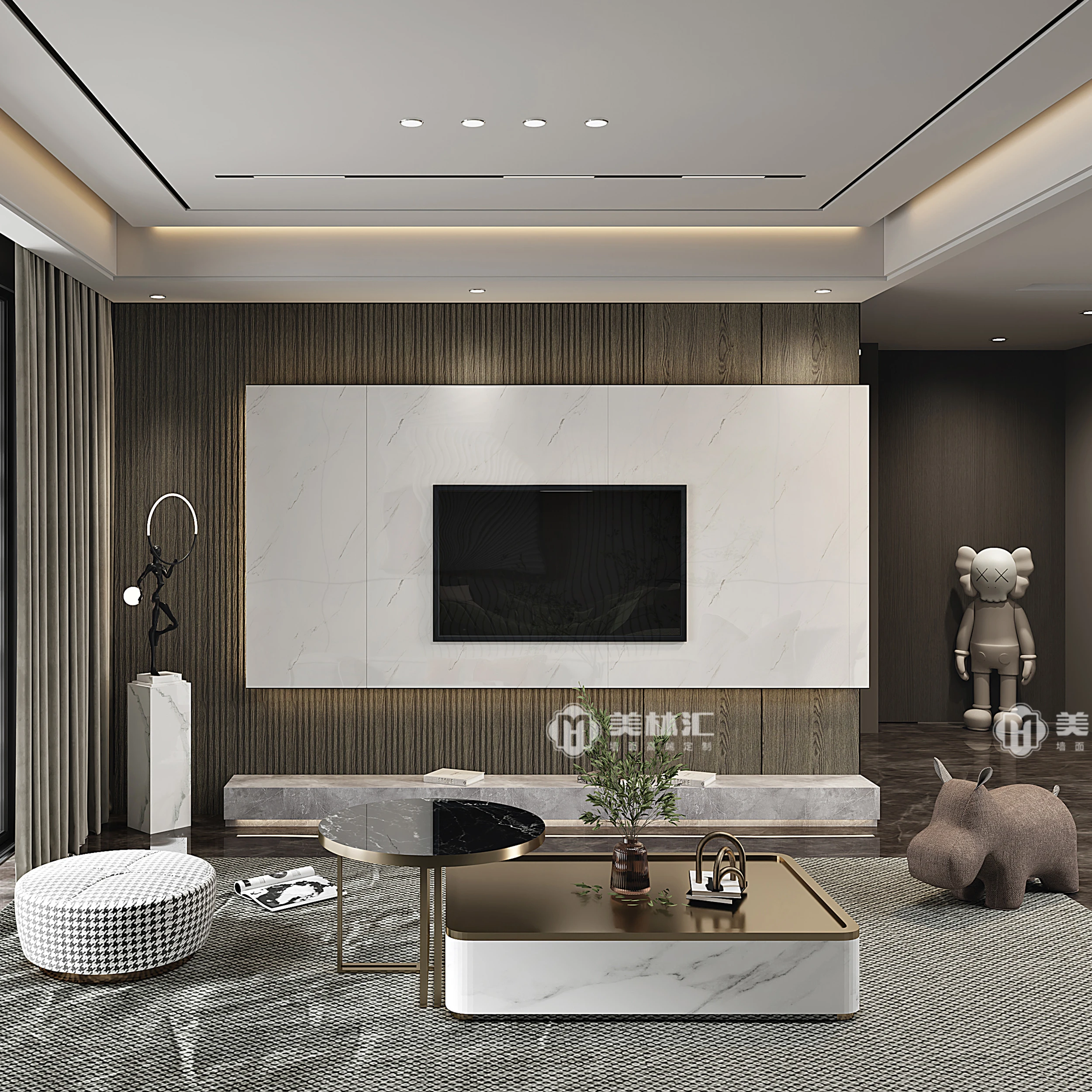 Melinco Design Custom Wall Panels One-stop Solution High Quality Apartment Office Villa Wall Pvc Marble Panel