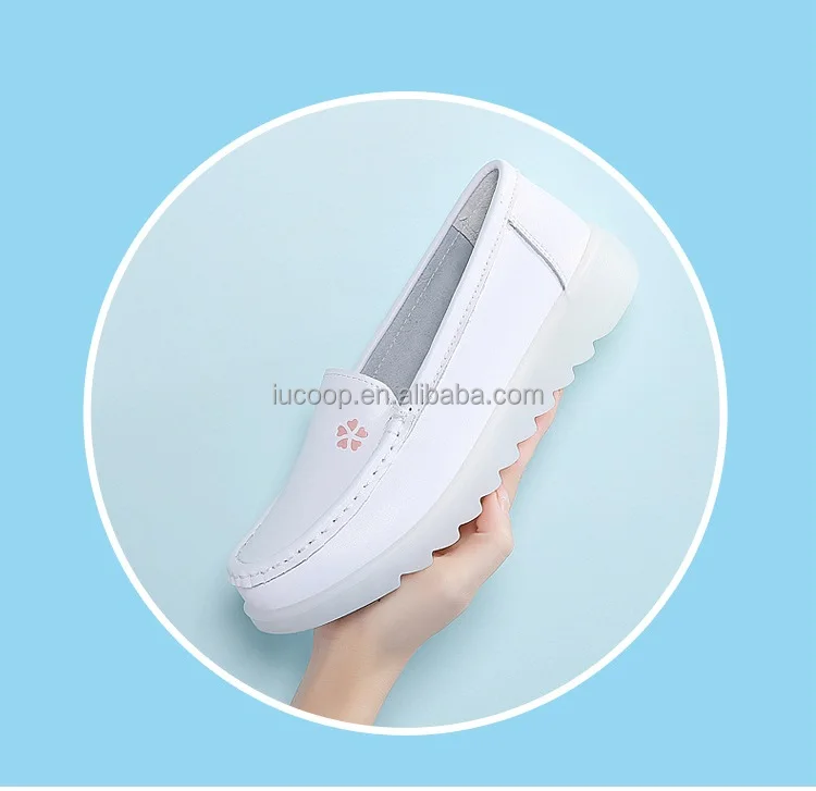 White Women Work Shoes With Soft Foam Lightweight Comfort Slip
