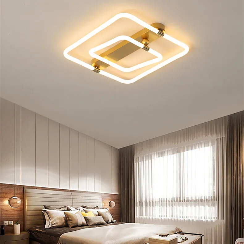 New style bedroom light luxury round room ceiling lamp golden led ceiling lamp creative nordic lamp