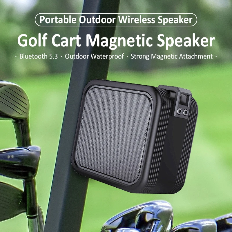 Loud & Clear Sound IPX7 Waterproof Shockproof & Dustproof 24 Hour Battery Portable Magnetic  Wireless Golf Cart Speaker