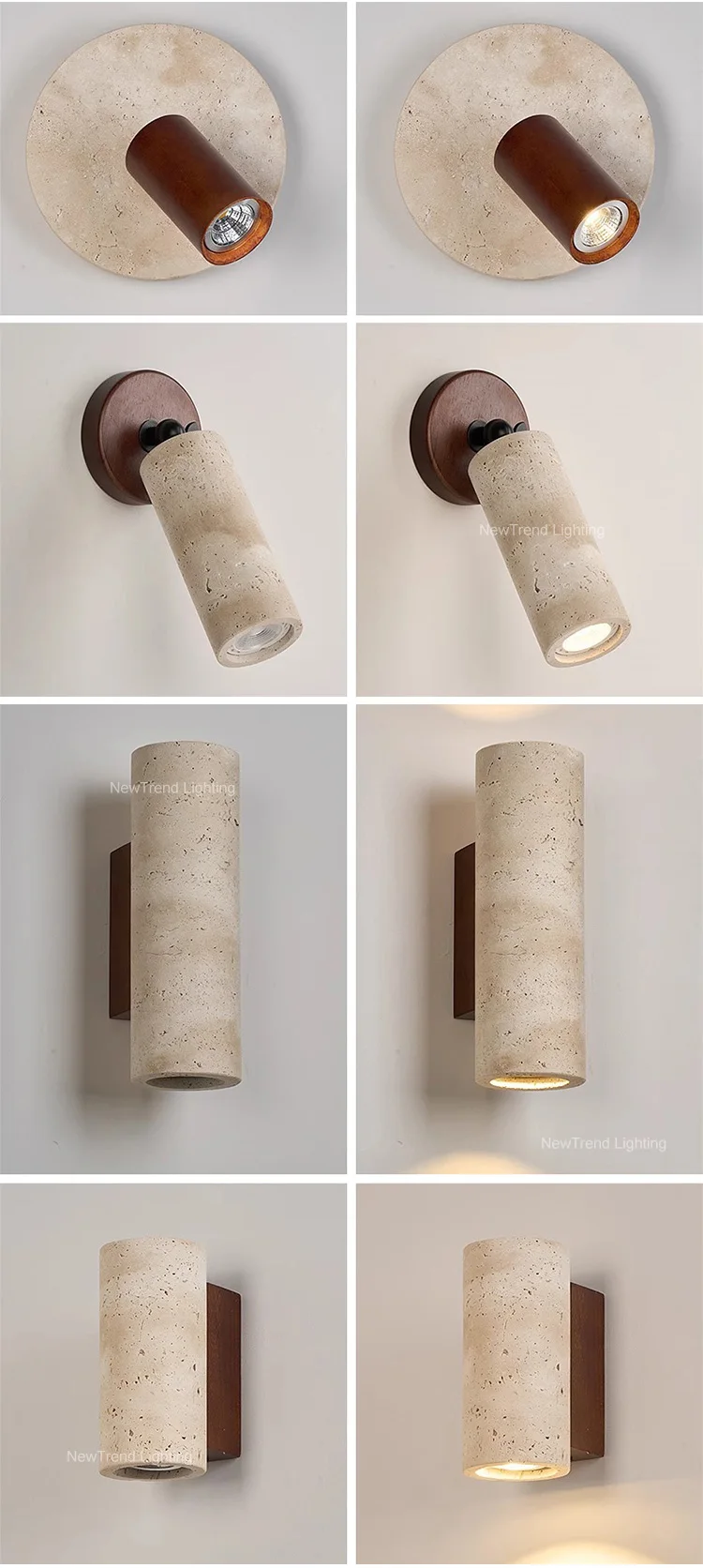 cpl 440 modern textured plaster wall light  minimalist stone effect sconce for living room-2