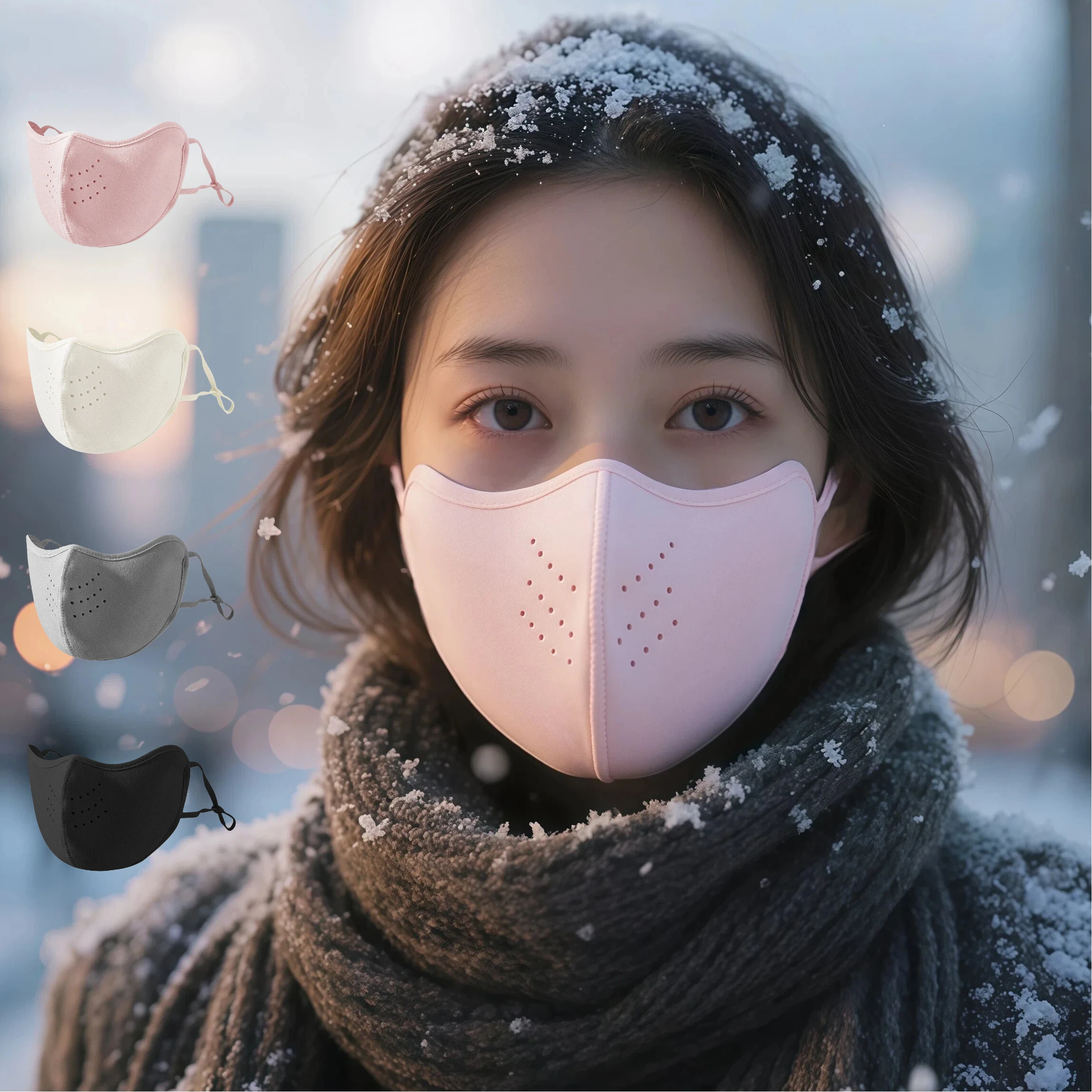 Waschbare, verdickte Winter-Fahrradmaske für Damen – staubdicht, winddicht und warm_voghion.com