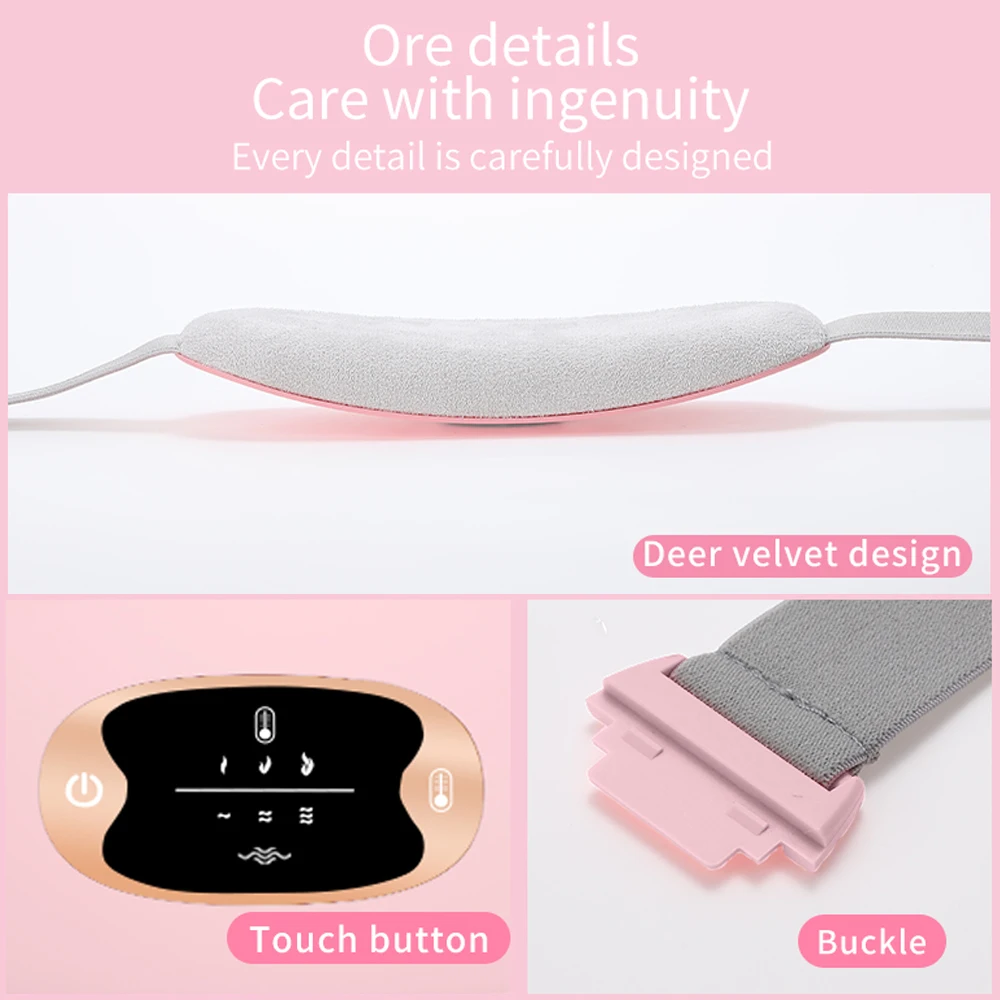 Usb Charging Electric Hot Compress Abdomen Massager Warm Uterine Waist Belt Menstrual Heating