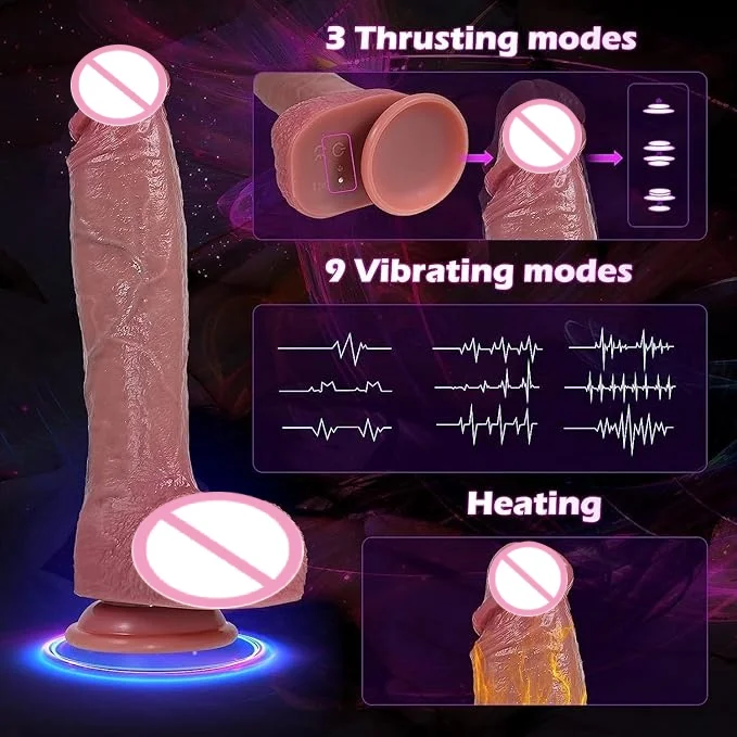 New Remote Control Realistic Dildo Silicone Dildo Vibrator Sex Toys for Women Powerful Thrusting Dildo with Strong Suction Cup
