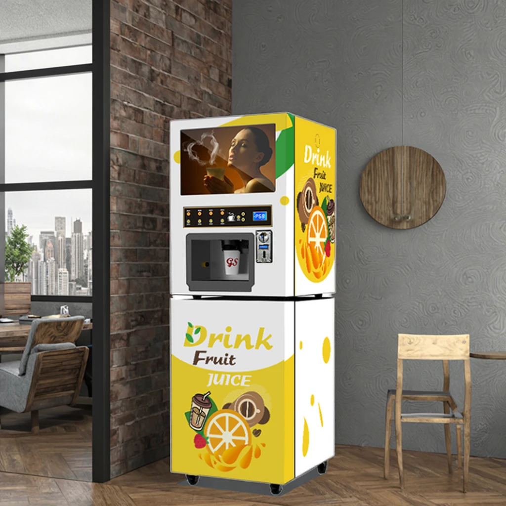 Coffee Milk Tea Atm Vending Machine Automatic Fresh Orange Juice Juicer Vending Machine for Office Restaurant