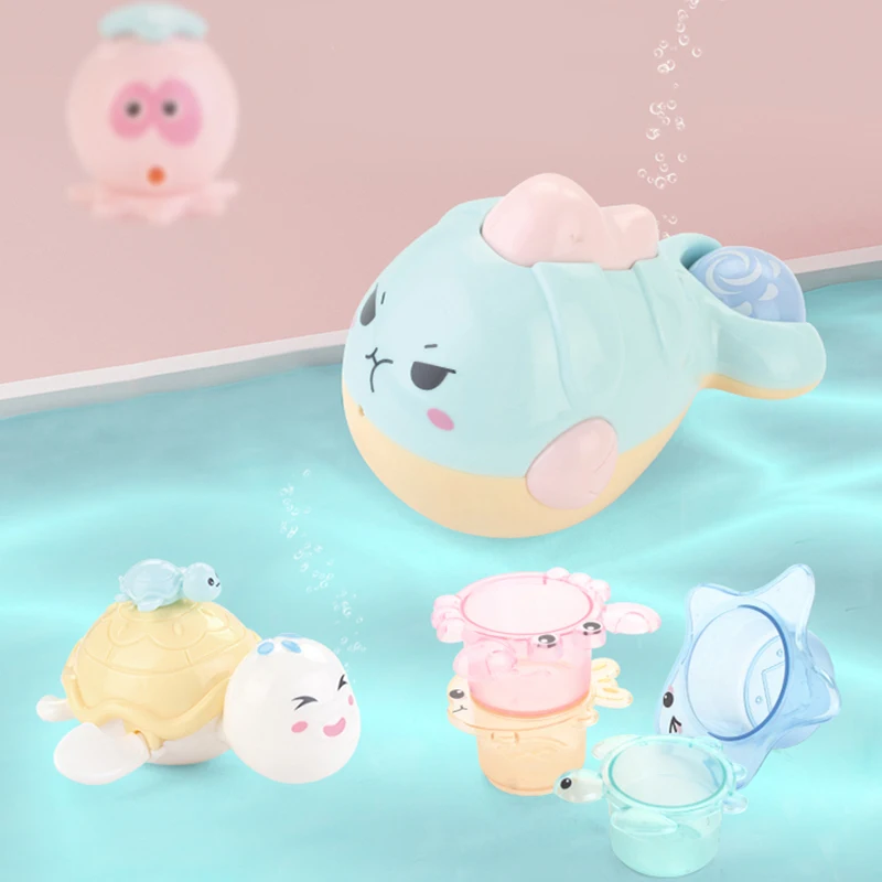 Настраиваемые высококачественные красочные детские пластиковые Осьминог животных Детские мыльные пузыри Игрушки для ванны