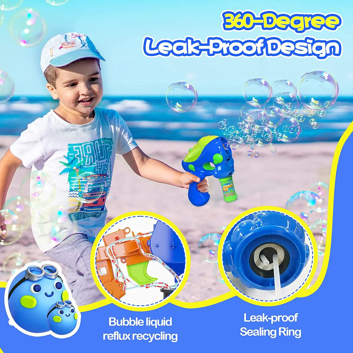 Children Bubble Gun With Two Bubble Modes Light Automatic Bubble Blower