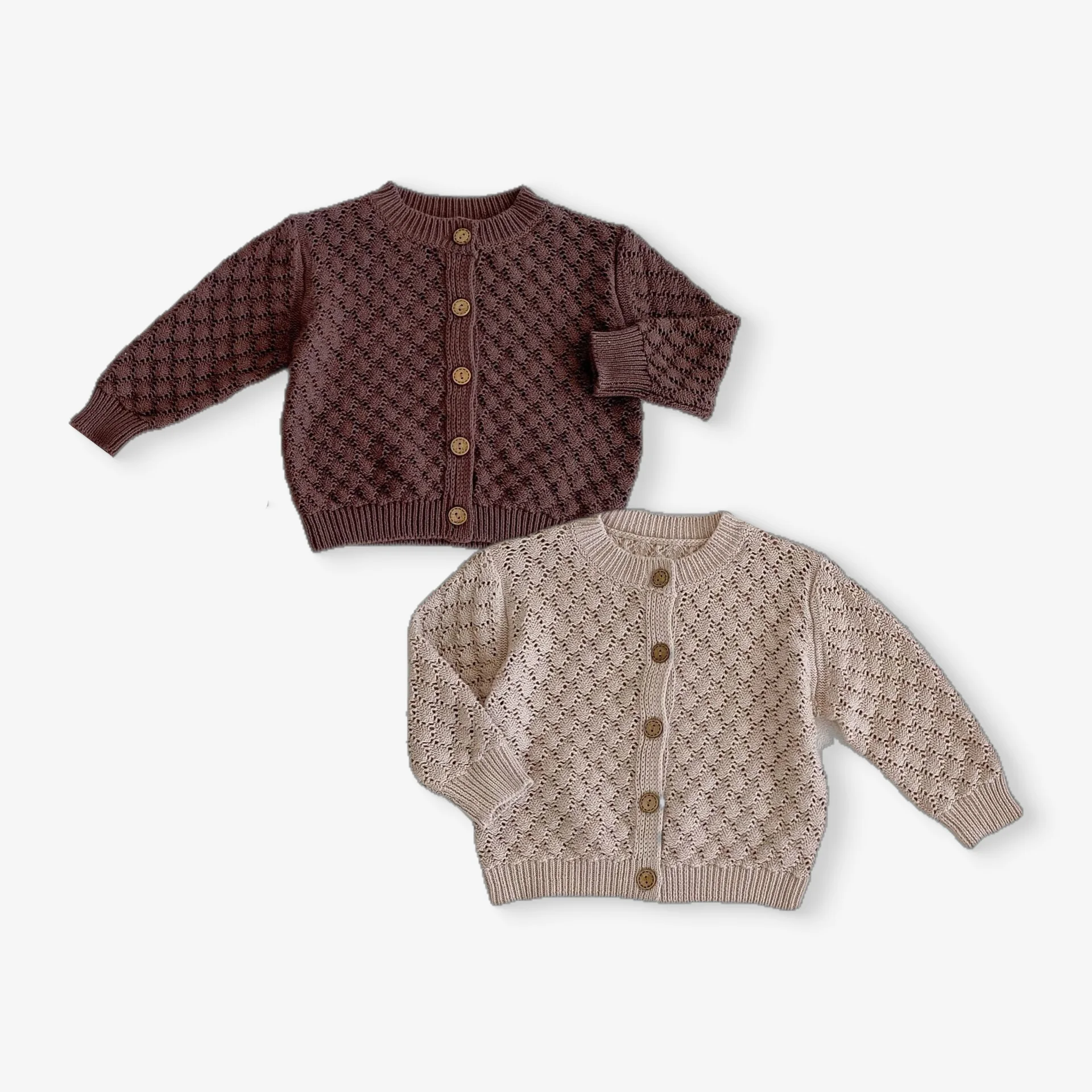 Unisex Baby Coat Pure Cotton Knitted Coat for Spring Autumn - Main Image