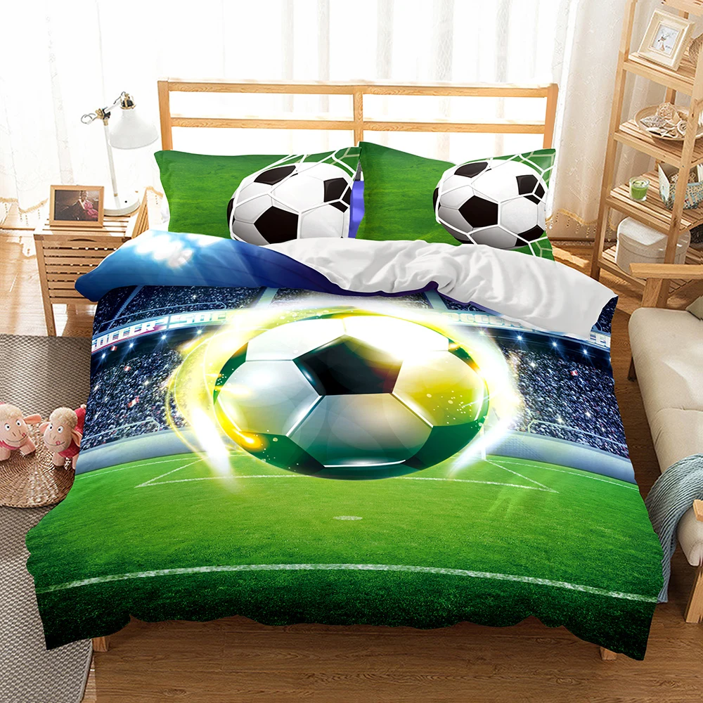 3D Football Print Duvet Covers for Teenage Guys Sleep Aid