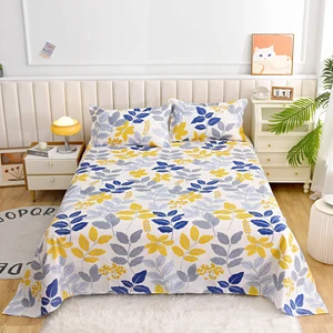 High Quality 100% Polyester Microfiber Disperse Printed Bed Sheet Set Plain Style Hotel & Hospital Bedding Factory Price