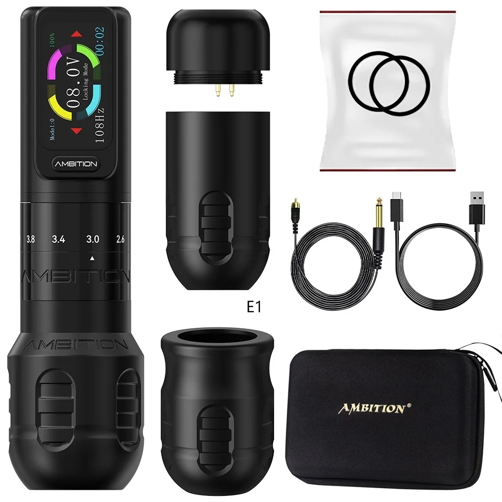 Ambition Seher 2.2-4.2mm調節可能ストロークプロ電気タトゥーガン